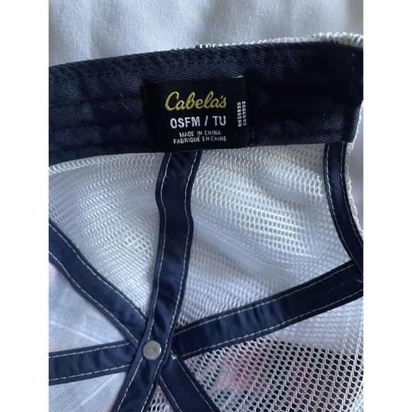 Cabela's Logo Adjustable Mesh Trucker Hat Cap One Size Fits Most Brown Plaid #1 - Picture 4 of 6